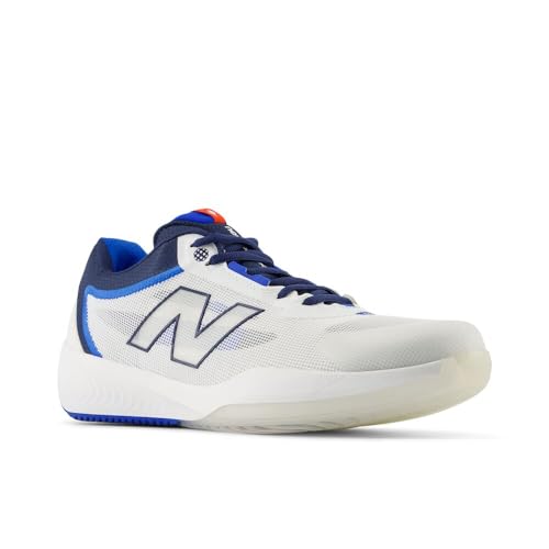 New Balance Men's FuelCell 996 V6 Tennis Shoe, White/Team Navy, 10.5 Wide