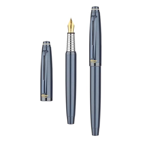 Image of Oliver Corbet Matte Blueberry Fountain Pen - Brass Body | Iridium Tip | Premium Matte Blueberry Finish | Ink Cartridge | Gift T-Box Included