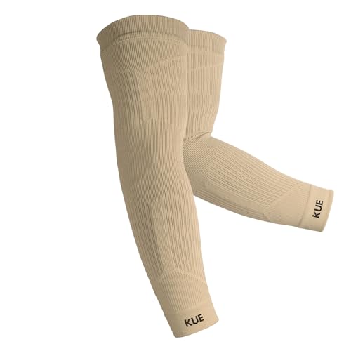Image of KUE Compression Arm Sleeves for Men & Women | Sports Arm Sleeves for Running, Cricket & Cycling | UV Protection Cooling Sleeves | Arm Compression Sleeve for Joint Pain Relief