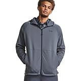 Under Armour Storm Twill Specialist - Sudadera con capucha y cremallera completa para hombre, color grava/gris aguanieve/gris aguanieve, XL, Gravel/Downpour Gray/Downpour Gray, X-Large