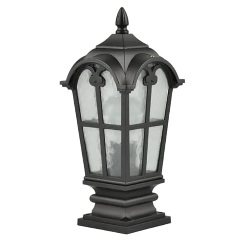 Image of Glowave Decorative Outdoor Black Square Post Light Pillar Light Column Light, Waterproof Lantern Post for Patio or Fench Deck, Doorway Porch Pillar Lamp - Warm White (P-6711-BK)