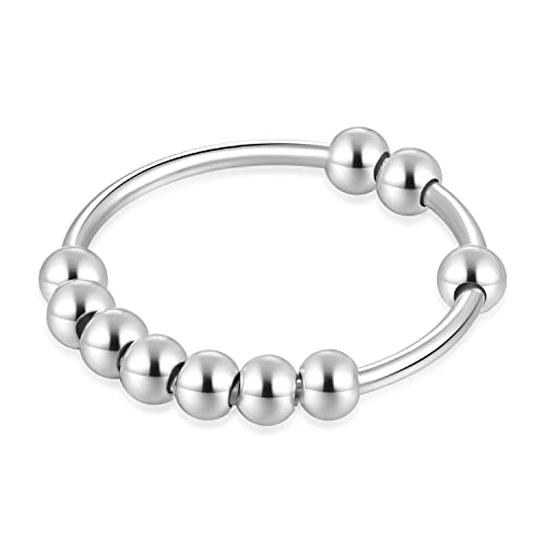 Ainuobei 925 Sterling Silver Fidget Anxiety Relief Ring For Women (6) (Far01A) #TOP2