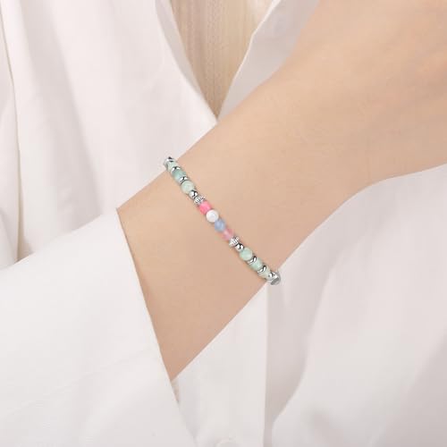Image of JoycuFF ๐๐ถ๐ณ๐๐ ๐ณ๐ผ๐ฟ ๐ช๐ผ๐บ๐ฒ๐ป ๐ ๐ผ๐ผ๐ป๐๐๐ผ๐ป๐ฒ ๐๐ฟ๐ฎ๐ฐ๐ฒ๐น๐ฒ๐ Amazonite Colorful Imperial Jasper Stainless Steel Beads Bracelets, Graduation Christmas Valentines Mothers Day Birthday Gifts