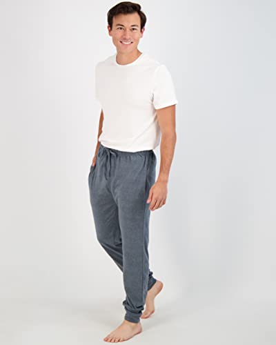 Real Essentials 3 Pack: Men's Cotton Jersey Soft Jogger Sleep Lounge Pajama Drawstring & Pockets (Available in Big & Tall)4
