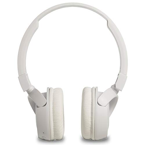 Image of JBL T460BT by Harman, Wireless On Ear Headphones with Mic, Pure Bass, Portable, Lightweight & Flat Foldable, Voice Assistant Support for Mobiles (White)