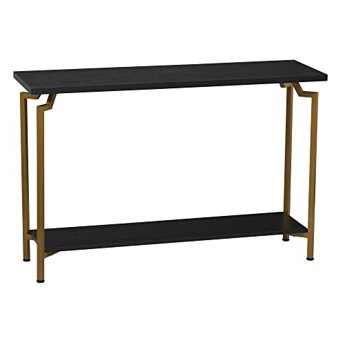 Household Essentials Mesa de sofá Moderna con Corona de Roble Negro, Tablero de partículas sostenible, Metal, Black Cover