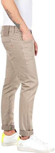 Replay Herren Jeans Anbass Hyperflex Stretch, Braun (Sand 020-1), 33W/30L – Ansicht 3