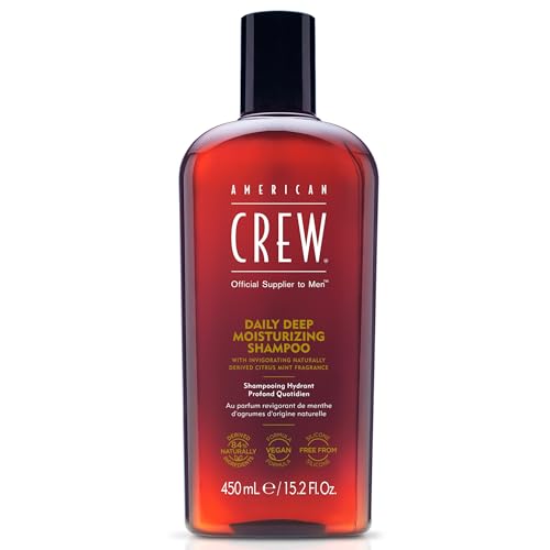 American Crew Daily Deep Moisturising Shampoo, Vegan & Silicone Free (450ml) to Nourish & Detangle Hair, Formulated for Men