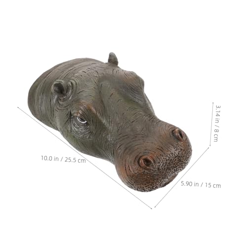 Décoration bassin originale avec cette tête hippopotame flottante résine