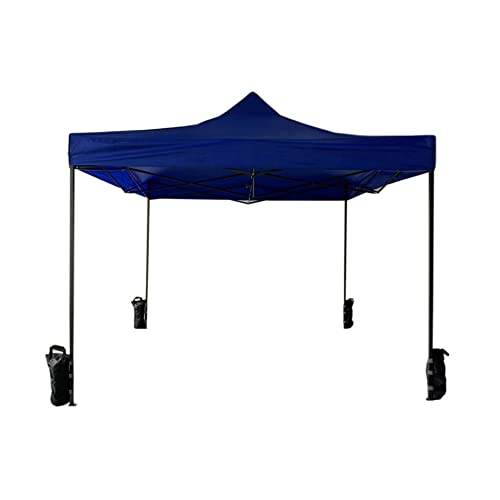Rebecca Meubels Gazebo Hersluitbaar met 4 Gewichten Blauw Metaal Polyester Zak Tuin Markten Terras 3,1 x 3 x 3 m (Code RE6327)