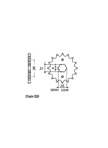 Pignon xv 125 virago de rechange pour kit chaîne moto 12146CZ14
