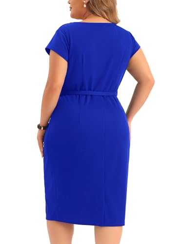 Image of Agnes Orinda Plus Size Office Dress for Women 50s 60s Vintage Pencil Dress Bodycon Wear to Work Dresses