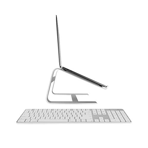 Macally Ultra Slim Wired Keyboard and an Ergonomic Laptop Stand, Relieve Stress Off Your Back