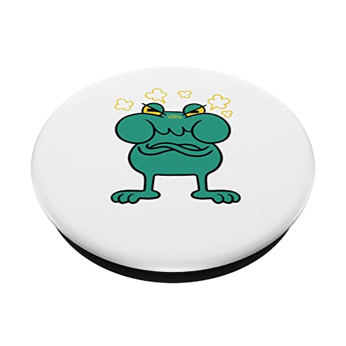 Angry Frog Funny Forg PopSockets Swappable PopGrip, Black - Image 2