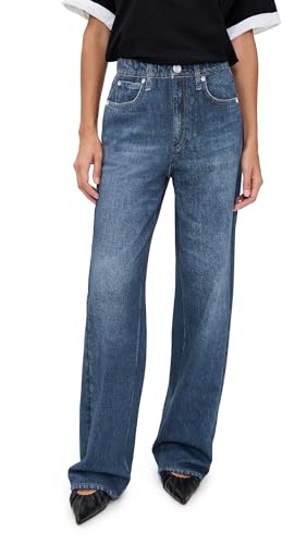 rag & bone Women's Miramar Terry Wide Leg Pants, Petra, Blue, M