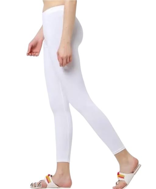 Image of Women's White Ankle Length Leggings