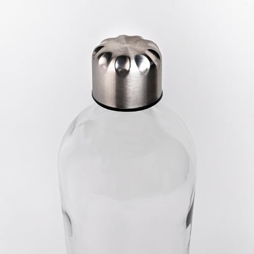 Image of Glassbunny Glass Water Bottle with Leak-Proof Airtight Stainless-Steel Lid for Water, Smoothie, Juices - Reusable Travel 500ml Glass Drinking Fridge Bottles Pack of 3 - Borosilicate Food Grade