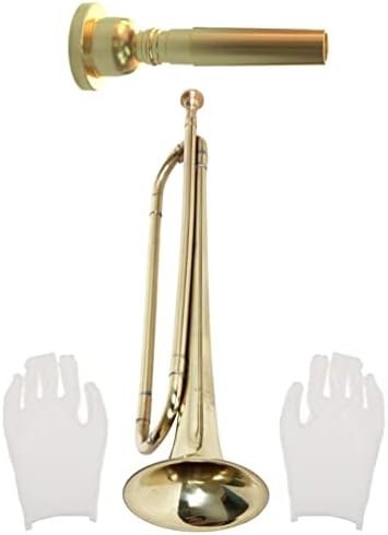 Vaguelly Gold Decor Brass Student Trumpet with Formal Gloves for Beginners Advanced StudentS Adults School Band Orchestra Music Class Music Decor