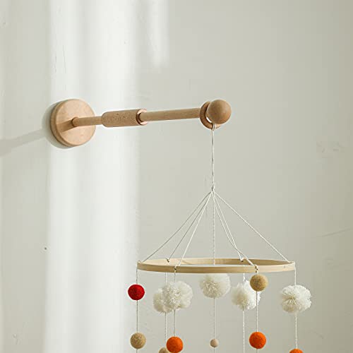Wooden Mobile Arm Baby Mobile Hanger Crib Mobile Holder Wooden Mount Wall Bracket (Without The Mobile)