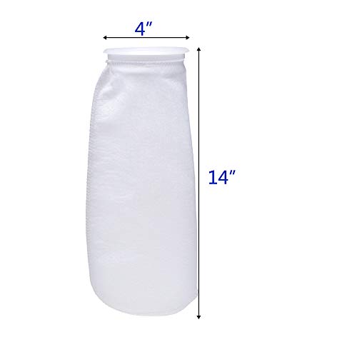 Image of ALEGI Aquarium Filter Socks 4 inch by 14 Inch Long, 200 Micron - 4 Inch Ring Aquarium Felt Filter Bags (4 by 14 Inch - 10Pack)