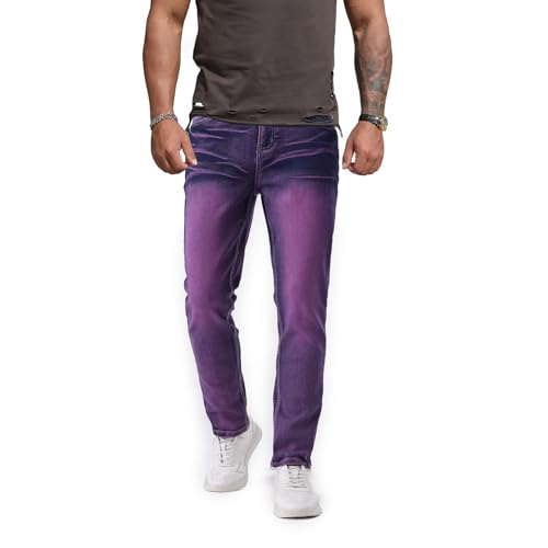 Jeans for Men Stretch Slim Fit Denim Comfort Flex Waist Colored Pants Strechy Regular Fit Tapered Leg3