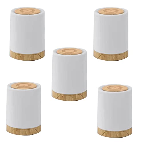 Lampe de chevet LED tactile à intensité variable 7 couleurs grain de bois