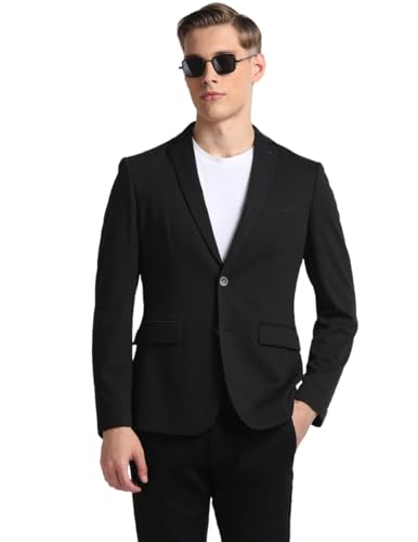 Image of Arrow Textured Slim Fit Blazer for Men - Button Closure Formal & Casual Wear Mens Blazer