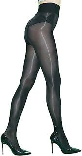 HTRUIYATY 5D Shiny Tights Control Top Sheer Pantyhose Non Slip Silk Stocking For Women
