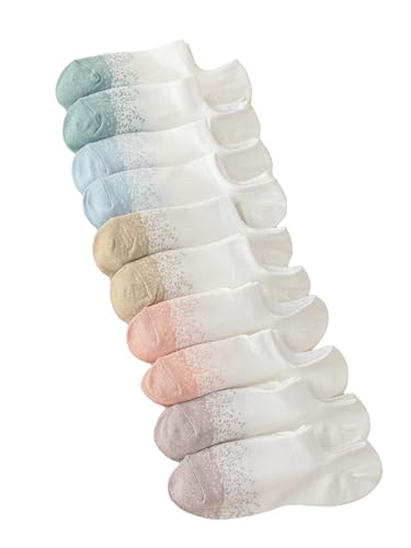 OYOANGLE Women's 10 Pairs Low Cut Socks Casual Cute Fruit Print Socks