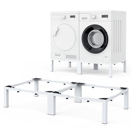 MATALDE Adjustable Washer Dryer Pedestal - Heavy Duty & Universal Washer Pedestal & Washing Machine Stand Fit (40.9-66.14L × 20.47-33.07W ×12.6H inch) - Compatible with Front Load Washers & Dryers