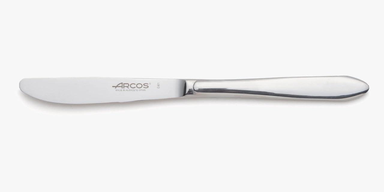 Arcos Berlin Series dessert knife. One-piece monoblock knife made of 18/10 stainless steel. Knife of 20 cm (7.87") very solid, resistant and durable.