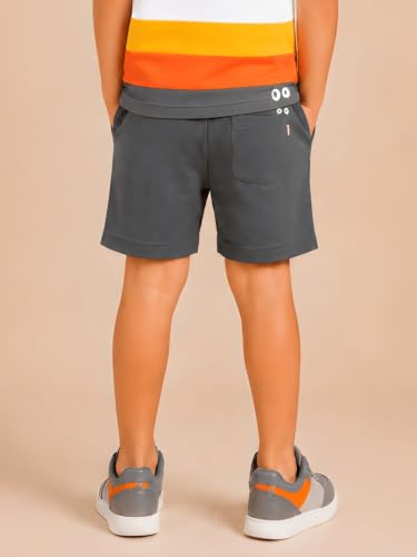 Image of Pilolo Kids Soft Cotton Terry Lycra Adjustable Drawstring Pocket Shorts for Boys