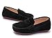 DADAWEN Toddler Little Kid Boys Girls Soft Suede Leather Slip On Loafer Flats Dress Shoes Casual Boat Shoes Wedding Church School Oxford Shoes Loafers Black US Size 13 M Little Kid