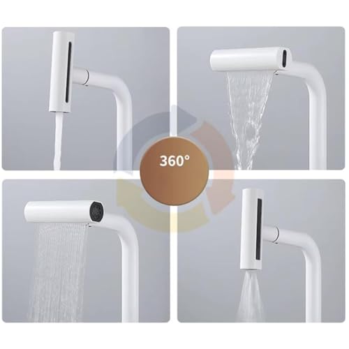 Robinet de cuisine avec douchette extractible et bec rotatif 360