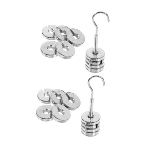 KICHOUSE 1 Set Slot Code Set Slotted Mass for Experiment Slotted Mass for Lab Slotted Mass Weights Metal Slotted Weights Slotted Weights with Hanger for Experiment Abs Silver