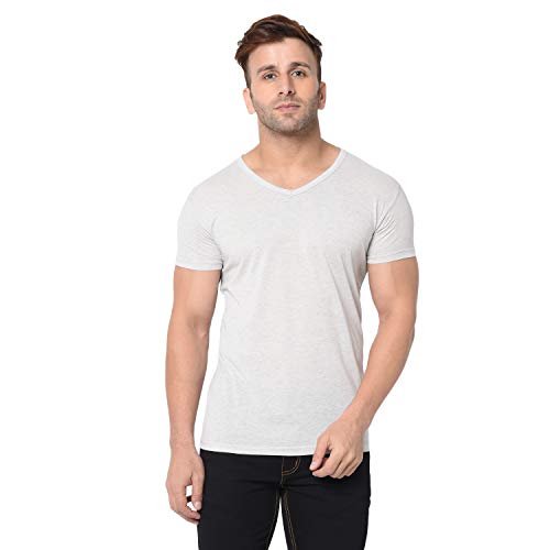 Image of Men's Cotton Blend Half Sleeve V Neck Tshirt