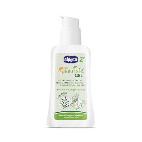 CHICCO NaturalZ Gel Protettivo, 60 ml, Protezione Naturale durante la Stagione Estiva, Con citronella ed Eucalipto, Protezione giorno e notte