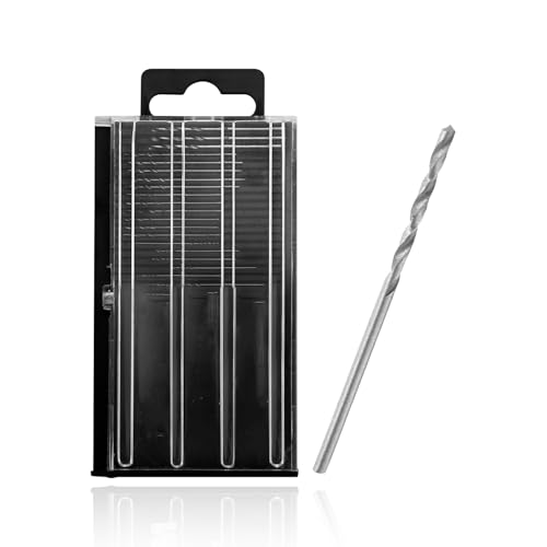Image of Hopzab 20PC Mini Micro HSS Drill Bit Set, 0.3-1.6mm Precision Shank Twist Tools for Electronics, Crafts, Jewelry, Model Making, Hobby Work, Wood Plastic