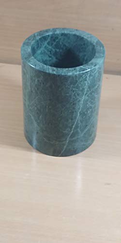 Image of Marble Stone Luxury Bath Accessories - Soap Dispenser, Toothbrush Holder, Soap Dish ( Green ) - Set of 3