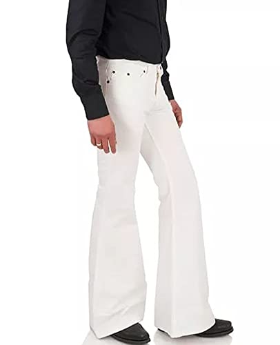 Men's Casual Retro Party 60s 70s Flares Stretch Fit Classic Trend Flares Disco Jeans3
