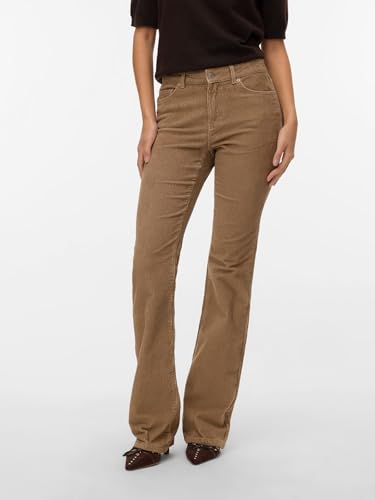 VERO MODA Damen Vmflash Mr Corduroy Pants Noos Flared Fit Jeans, Silver Mink, 33W x 32L – Ansicht 6