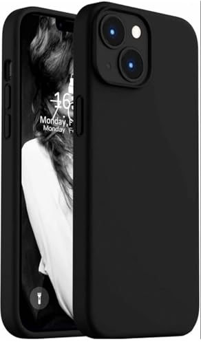 Image of Premium Liquid Silicone Case for iPhone 15 - Slim Full Body Protective Back Cover with Soft Microfiber Lining, Anti-Slip Grip Scratch Resistant Phone Case (Black)