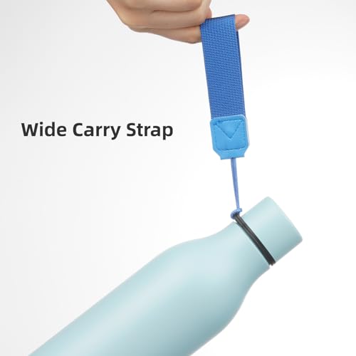 Image of Konokyo Insulated Water Bottle with Strap,18 oz Double Wall Stainless Steel Vacuum Bottles Metal Water Flask,Ice Blue