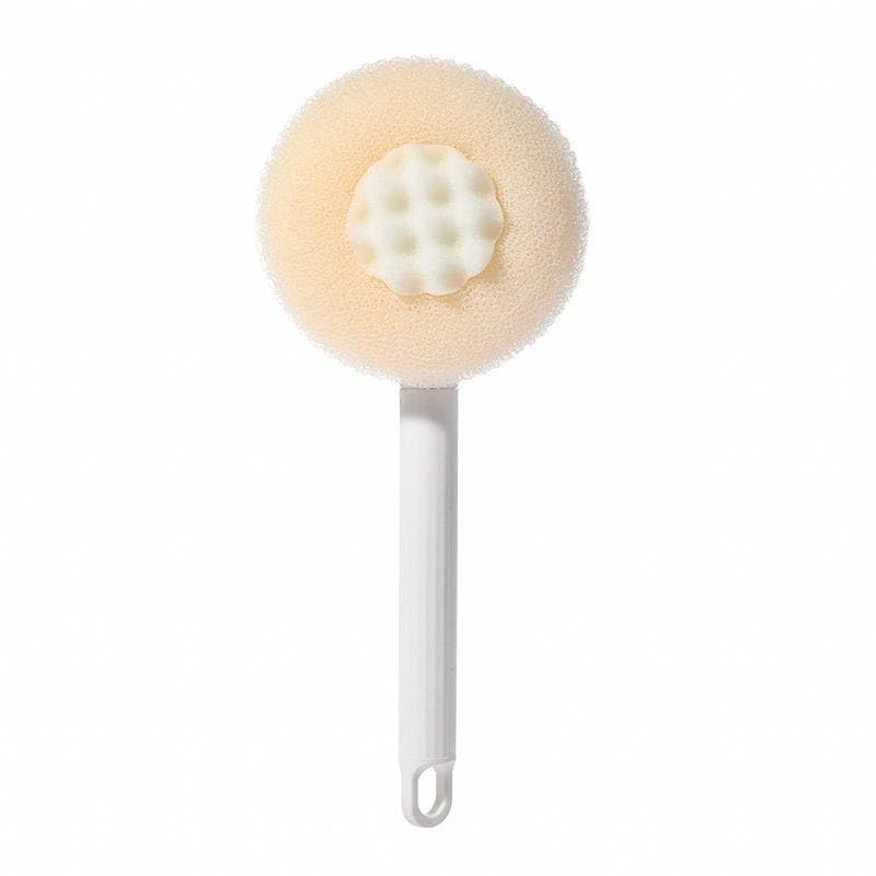 Back Scrubber for Shower, Long Handle Telescopic Back Brush, Bath Mesh Sponge with Bristles,Double-Sided Availability.MInovel