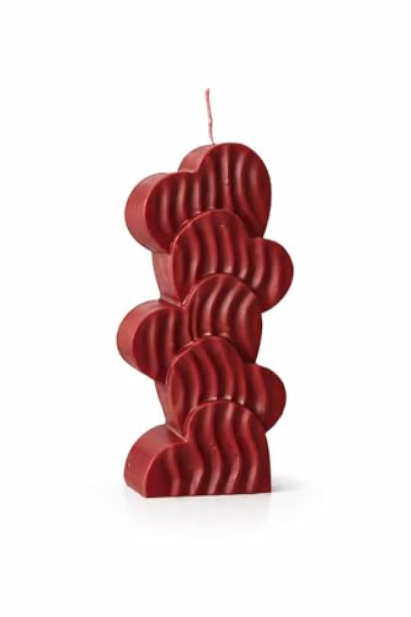 Ruby Romance Heart Pillar Candle, Handmade Soy & Beeswax Blend