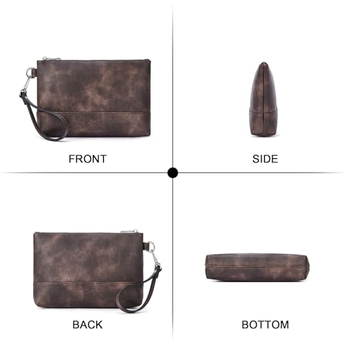 Image of CLUCI Wristlet Wallet for Women Large Capacity Leather Clutch Purse Slim Ladies Travel Credit Card Holder Phone Organizer
