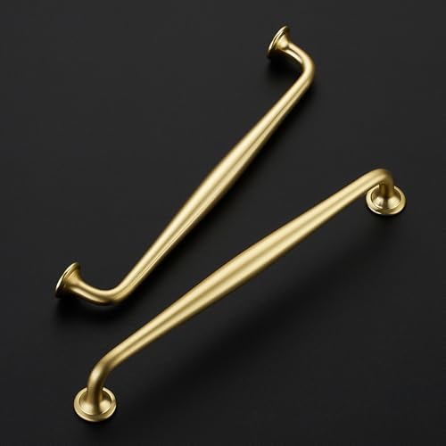 Image of Ravinte 5 Pack 7-1 /2 Inch Brushed Brass Kitchen Cabinet Handles Solid Zinc Alloy Cabinet Pulls Cupboard & Drawer Handles