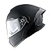 1Storm New Motorcycle Bike Modular Full Face Helmet Dual Visor Sun Shield with Rechargeable LED Tail Light: LED-X90 Matt Black