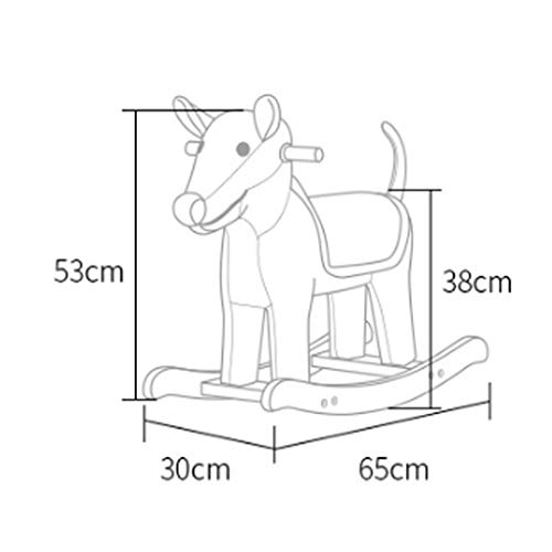 Schaukelpferd Schaukeltier Kinder Stuhl Baby Trojaner Spielzeug Massivholz Cartoon Tier Hocker Nette Schaukelstuhl… – Bild 4