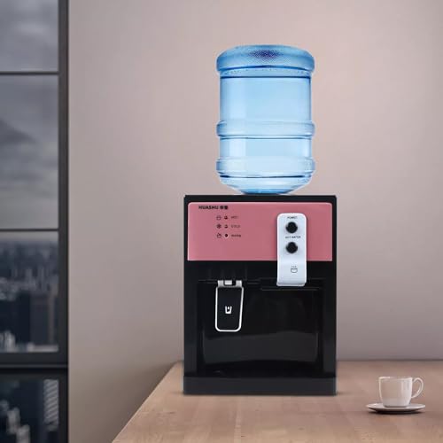 Desktop Water Cooler Dispenser 5Gallon Hot/Cold Water Dispenser Top Loading Water Cooler with Thermostatic Function Electric Water Dispenser for Home Office Bedroom Dorm (Rose Gold)